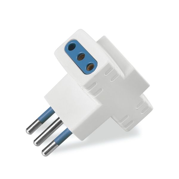 3 WAY ADAPTOR 2P+E 10A AZZURRA SERIES image 2