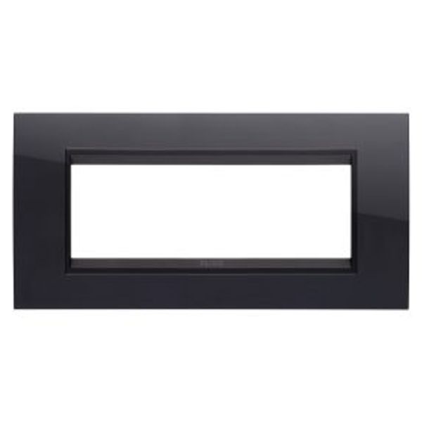 LUX PLATE - IN TECHNOPOLYMER - 6 MODULES - TONER BLACK LAVY - INNER FRAME MATT BLACK - CHORUSMART image 1