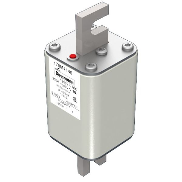 Fuse-link, high speed, 250 A, AC 1250 V, size 1, 53 x 66 x 138 mm, aR, DIN, IEC, single indicator image 2