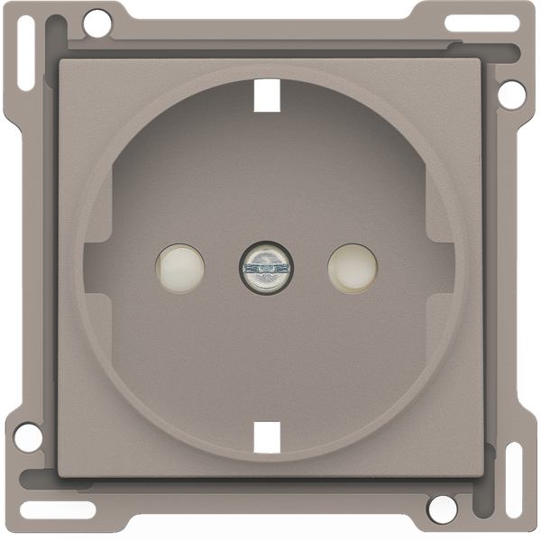 Finishing set for socket outlet with side earthing and shutters, bronz image 2