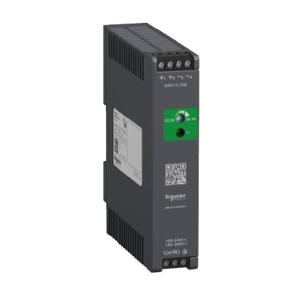 Regulated Power Supply, 100-240V AC, 24V 3.1 A, single phase, Optimized image 4