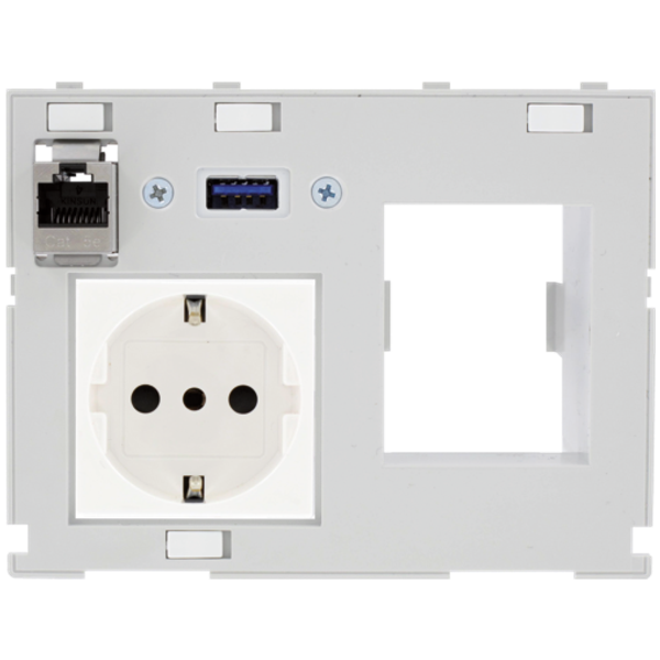 MODLINK MSDD DBL COMBI INSERT ITALY 1xRJ45+USB-A + RCD opening image 1