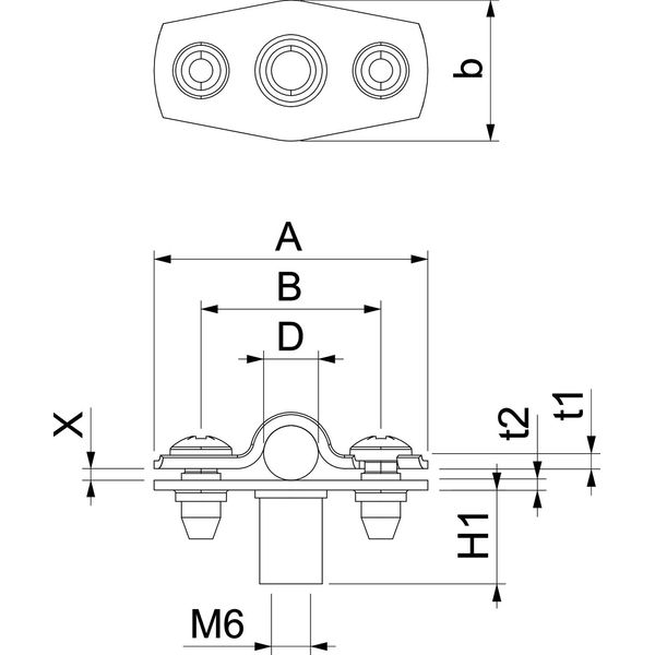 ASG 732 7 A2 Distance saddle with threaded connection M6 6-7mm image 2