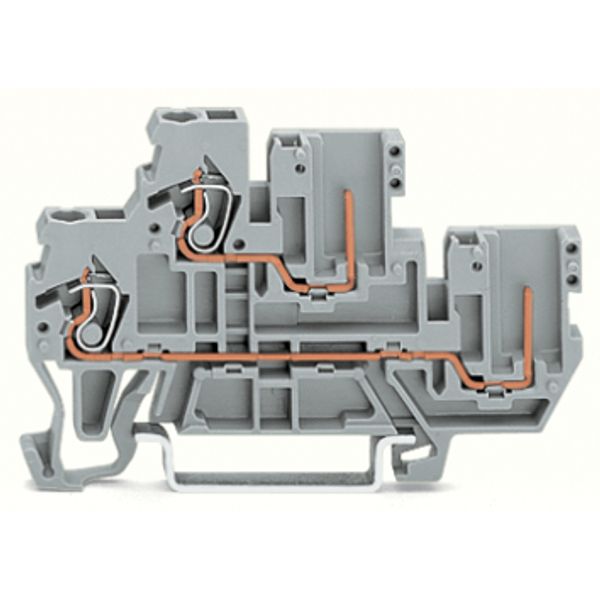 1-conductor/1-pin double deck receptacle terminal block Through/throug image 3