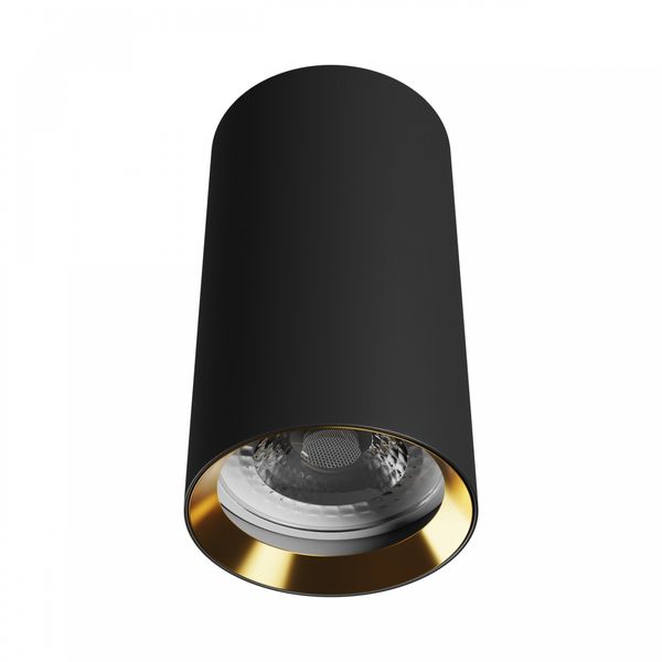 CHLOE VARIOSA GU10 SURFACE MOUNTED GU10 230V IP20 55x100MM BLACK / GOLD ROUND image 1