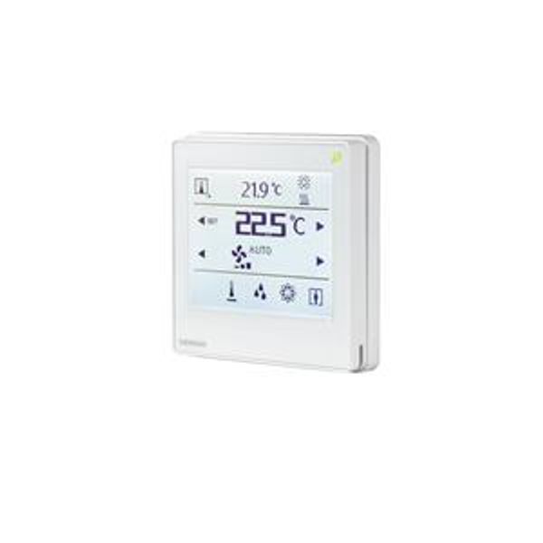 QMX3.P38H - Room operator unit KNX PL-Link with temperature sensor, Dot matrix backlit display, touchscreen, Lighting/Blinds, white image 1