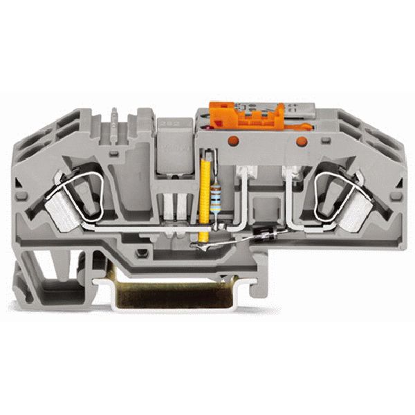 Ground conductor disconnect terminal block with test option with orang image 1