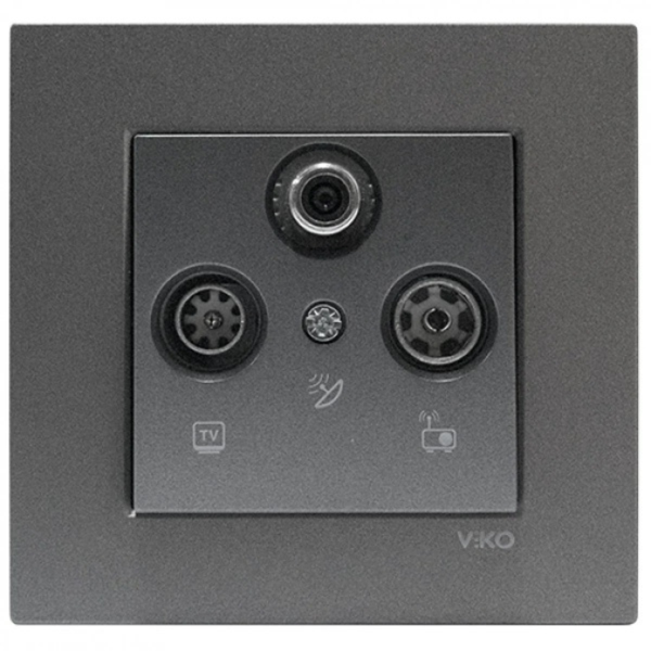 Novella Dark Grey Sat Socket Trans (Sat-TV-Rd) (13dB) image 1