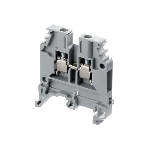 MODULAR TERMINAL BLOCKS, FEED-THROUGH, SCREW CLAMP TERMINAL BLOCK, RED, PRODUCT SPACING .235 IN [6 MM], 2 POSITION, SCREW TERMINAL image 1