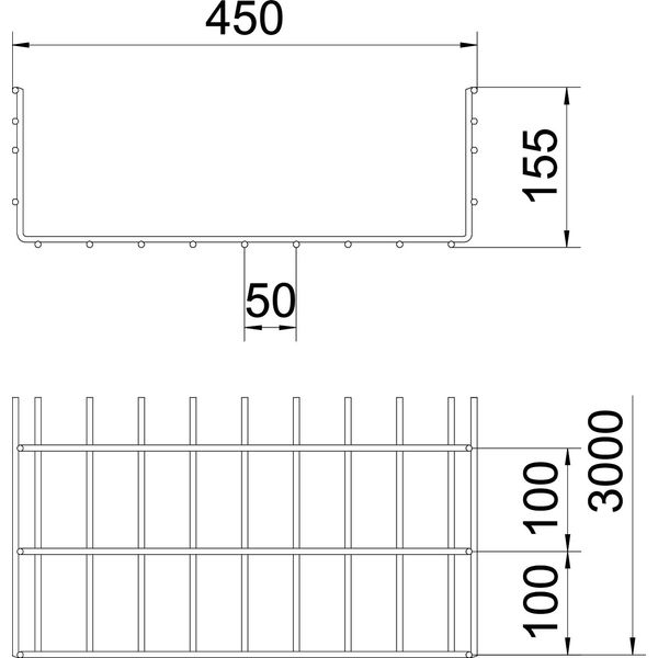 SGR 155 450 G Mesh cable tray SGR  155x450x3000 image 2