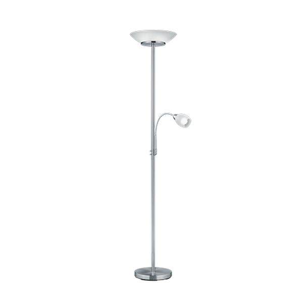 Gerry floor lamp E27+E14 brushed steel image 1