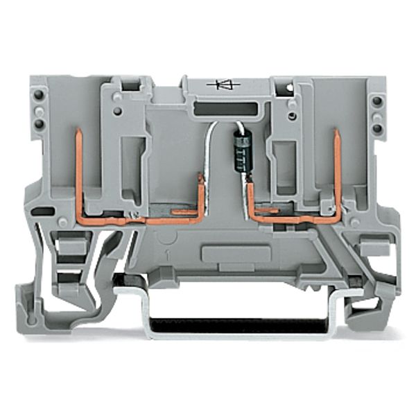 2-pin component carrier block with diode 1N4007 anode, right side gray image 2