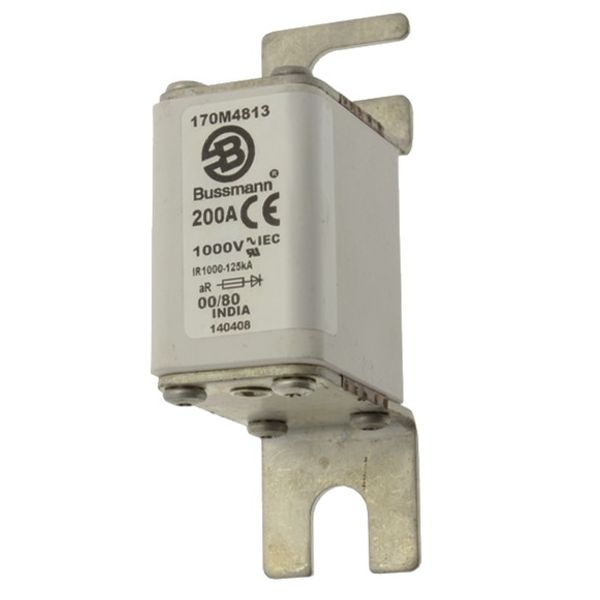 Fuse-link, high speed, 200 A, AC 1000 V, size 00, 30 x 47 x 98 mm, aR, DIN, IEC, single indicator image 3