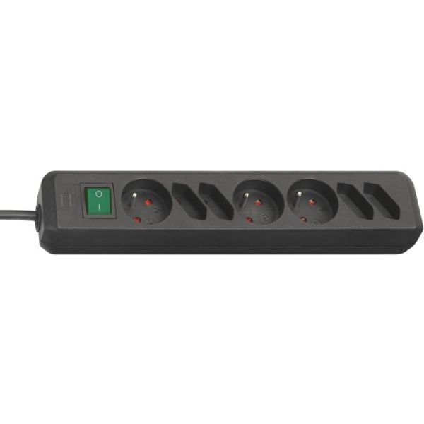 Eco-Line extension lead with switch 3x *FR*, 4x Euro black 1,5 m H05VV-F 3G1,5 *FR* image 1