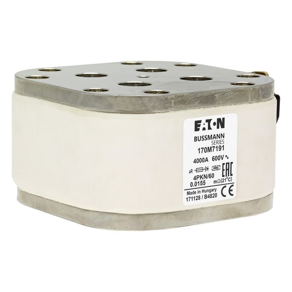 Fuse-link, high speed, 4000 A, AC 600 V, size 4, 120 x 105 x 59 mm, aR, IEC, single indicator image 14