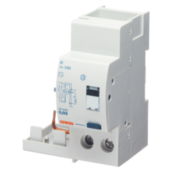 ADD ON RESIDUAL CURRENT CIRCUIT BREAKER FOR MT CIRCUIT BREAKER - 2P 25A TYPE AC INSTANTANEOUS Idn=0,03A - 2 MODULES image 1