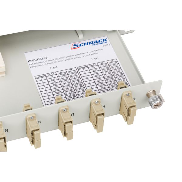 FO Splicebox, 24 Fibers, SC, 50/125æm OM2, 19", 1U, Class C image 6