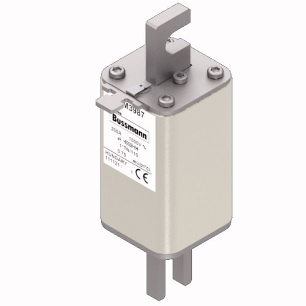 Fuse-link, high speed, 200 A, AC 1000 V, compact DIN 1, 43 x 61 x 138 mm, aR, DIN, IEC, type T indicator image 2