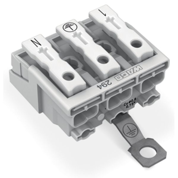 Lighting connector push-button, external with screw-type ground contac image 1