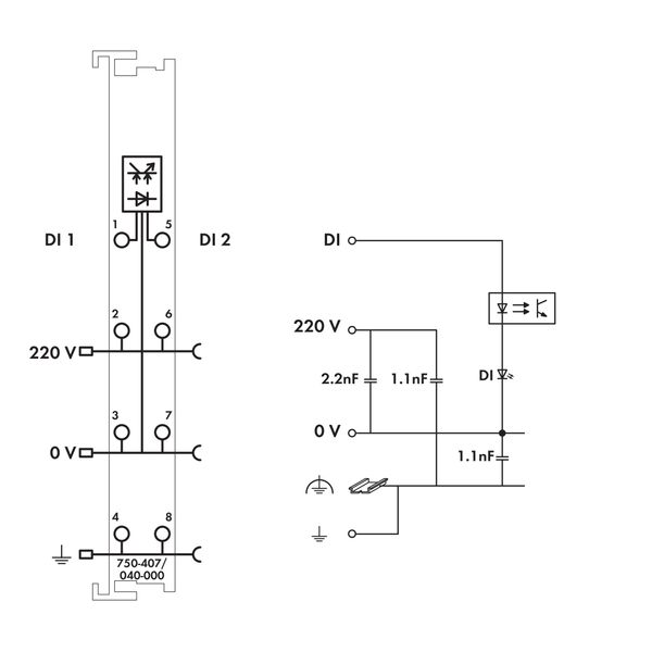 2-channel digital input 220 VDC 3 ms dark gray image 6