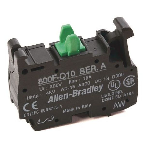 Allen-Bradley, 800F-PD0CX10, Incandescent Module, Plastic Latch Mount, No Bulb, 1 N.O. Contact(s), 0 N.C. Contact(s), Standard image 1