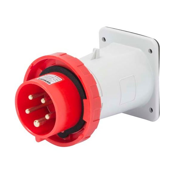 STRAIGHT FLUSH MOUNTING INLET - IP67 - 2P+E 32A 380-415V 50/60HZ - RED - 9H - SCREW WIRING image 2