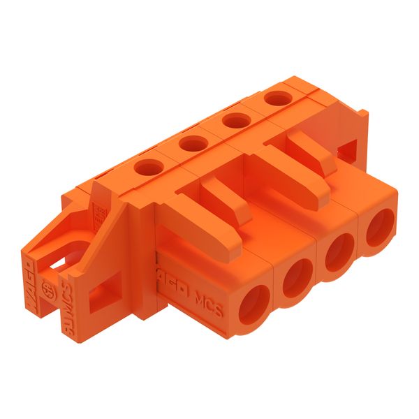 THT female header angled Pin spacing 5.08 mm orange image 1