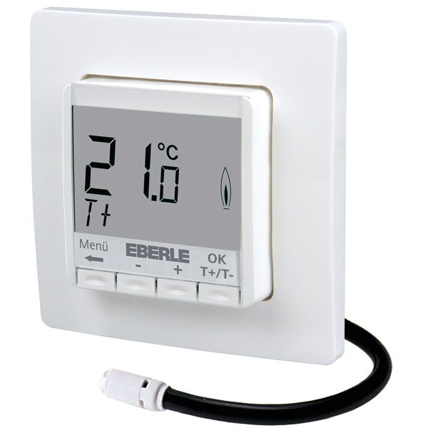 Concealed thermostat as a room controller with limiter function, AC 230V, 1NO contact, 10 A, white backlighting image 1