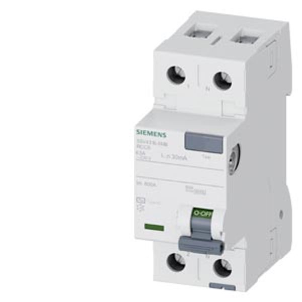 residual current operated circuit breaker; 2-pole; type AC; In: 63 A; 30 mA; Un AC: 230 V; 60 Hz; .... 5SV4316-0MB image 1