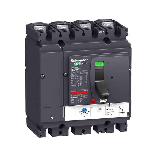 circuit breaker ComPact NSX160F, 36 KA at 415 VAC, TMD trip unit 80 A, 4 poles 4d image 5