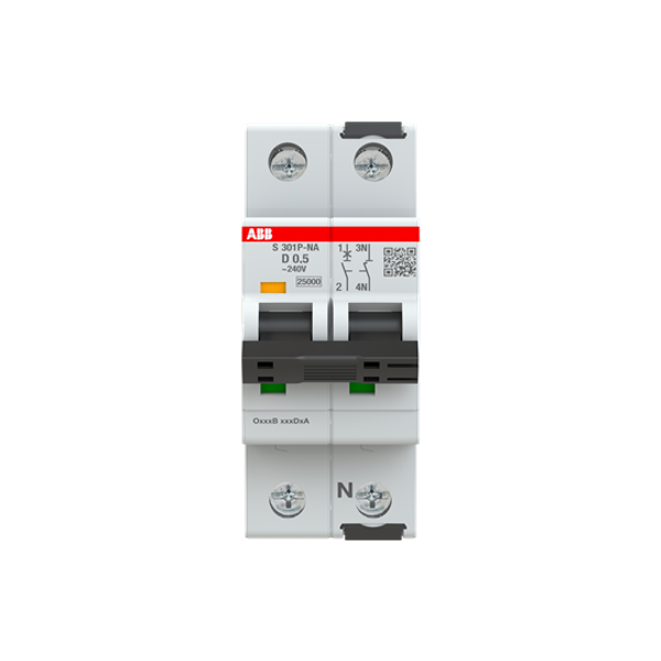 S301P-D0.5NA Miniature Circuit Breaker - 1+NP - D - 0.5 A image 1