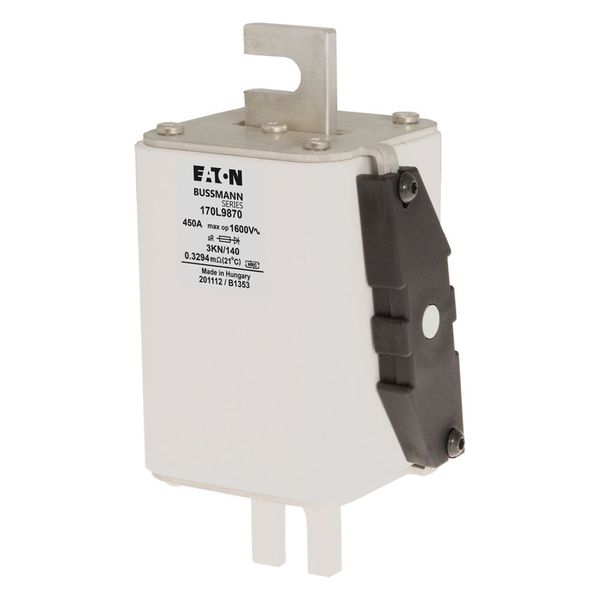 Fuse-link, high speed, 450 A, AC 1600 V, Size 3, 74 x 92 x 171 mm, aR, IEC, single indicator image 7