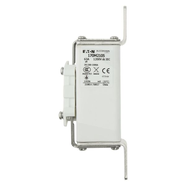 Fuse-link, high speed, 50 A, DC 1200 V, compact size 1, 39 x 66 x 164 mm, aR, IEC, single indicator image 16