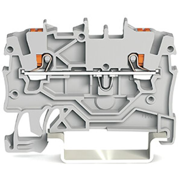 2-conductor through terminal block with push-button 1 mm² gray image 2