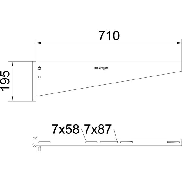 AS 55 71 FT Support bracket for IS 8 support B710mm image 2