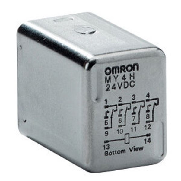 Hermetically-sealed relay, plug-in, 14-pin, 4PDT, 3 A, 110 VAC MYH 1016F image 3