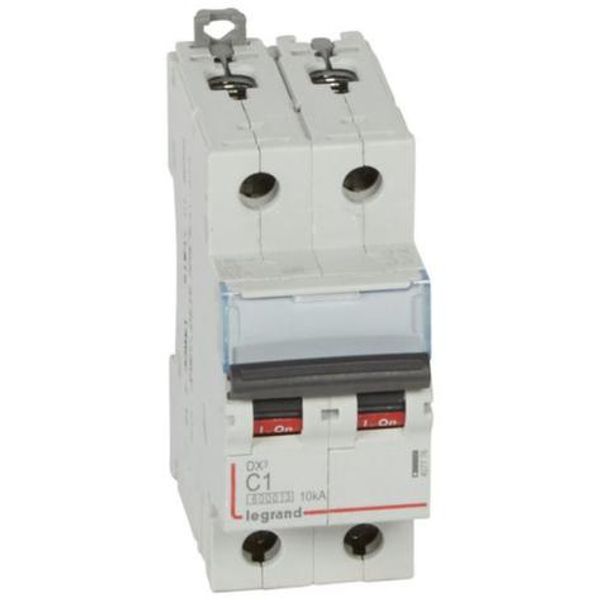 DX³6000 10kA high inlet and low outgoing screw circuit breaker 2P 230V~ to 400V~ - 1A - curve C - 2 modules image 1