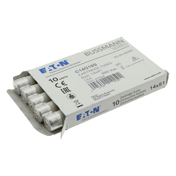 Fuse-link, LV, 16 A, AC 500 V, 14 x 51 mm, gL/gG, IEC, with striker image 13