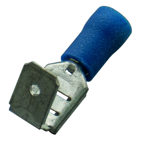 Flat connector sleeve (female) 1.5-2.5/6.3x0.8 blue insulated PVC image 1