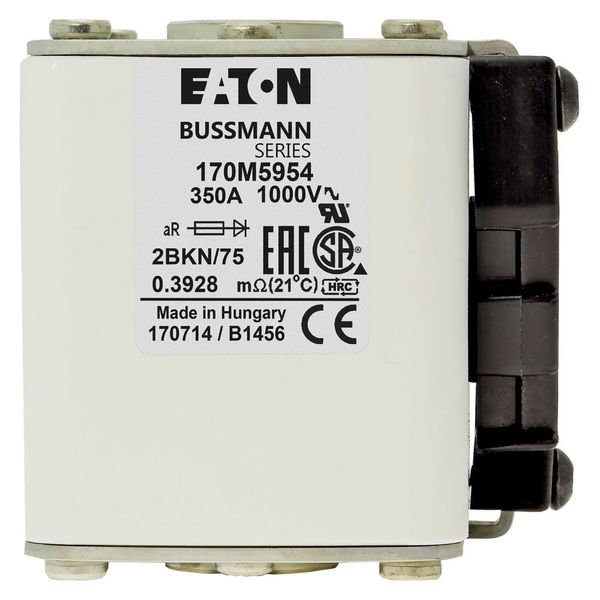 Fuse-link, high speed, 350 A, AC 1000 V, size 2, 59 x 77 x 75 mm, aR, IEC, UL, single indicator image 21