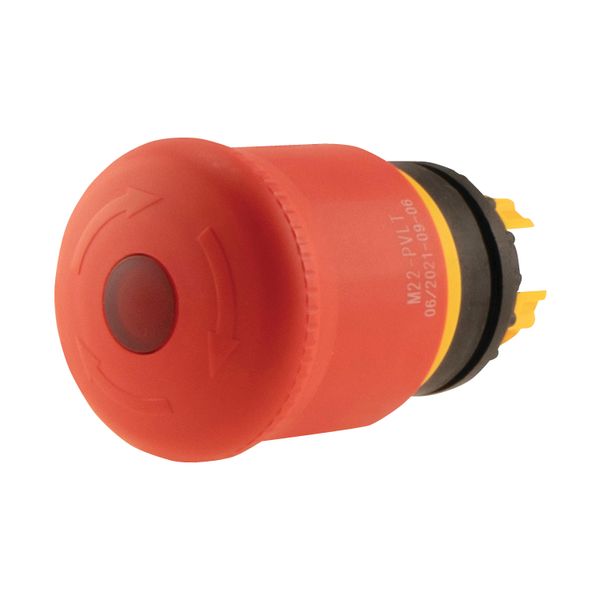Emergency stop/emergency switching off pushbutton, RMQ-Titan, Mushroom-shaped, 38 mm, Illuminated with LED element, Turn-to-release function, Red, yel image 6