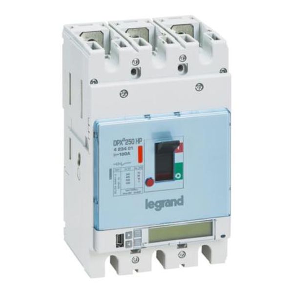 423401 Circuit breaker DPX3 250HP 3 poles,rated current of 100A and S10 electronic protection unit image 1