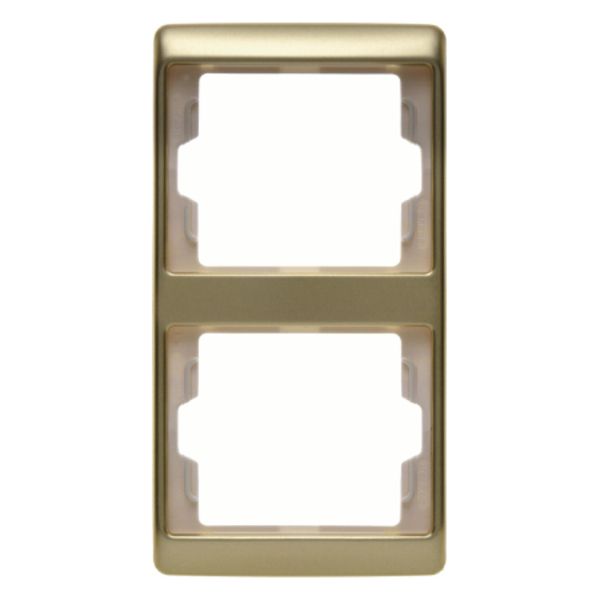 Frame 2gang vertical Arsys gold, metal image 1