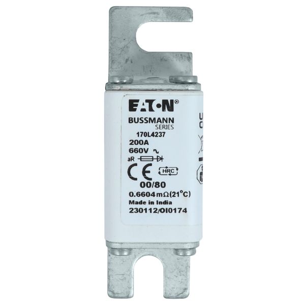 Fuse-link, high speed, 200 A, AC 660 V, size 00, 30 x 51 x 98 mm, aR, DIN, IEC, single indicator image 8