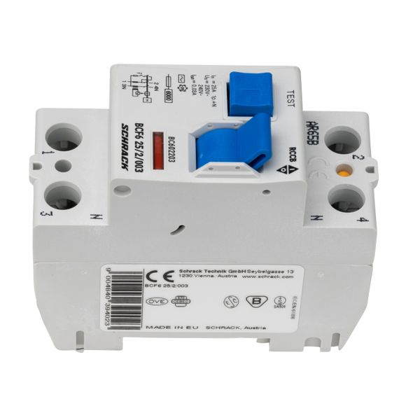 Residual current circuit breaker 25A, 2-p, 30mA,type AC, 6kA image 6