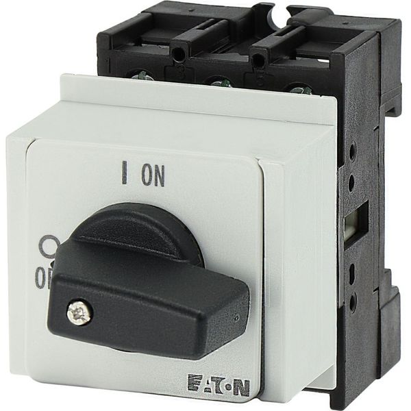 On-Off switch, P1, 32 A, service distribution board mounting, 3 pole, 1 N/O, 1 N/C, with black thumb grip and front plate image 6