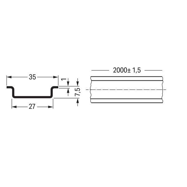 210-113 Steel carrier rail; 35 x 7.5 mm; 1 mm thick image 4