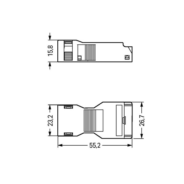 Strain relief housing 5-pole with locking clip white image 4