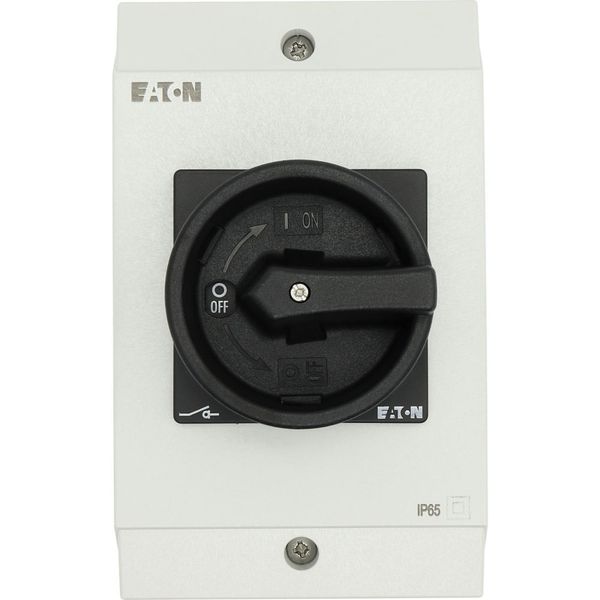 Main switch, T0, 20 A, surface mounting, 3 contact unit(s), 3 pole + N, 1 N/O, 1 N/C, STOP function, Lockable in the 0 (Off) position, hard knockout v image 20