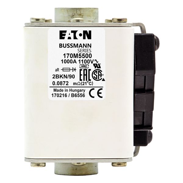 Fuse-link, high speed, 1000 A, AC 1100 V, size 2, 61 x 77 x 91 mm, aR, IEC, UL, single indicator image 12